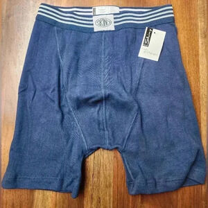 NWT Vintage Skiny Basic Now boxer pant briefs marine blue #72372 Small